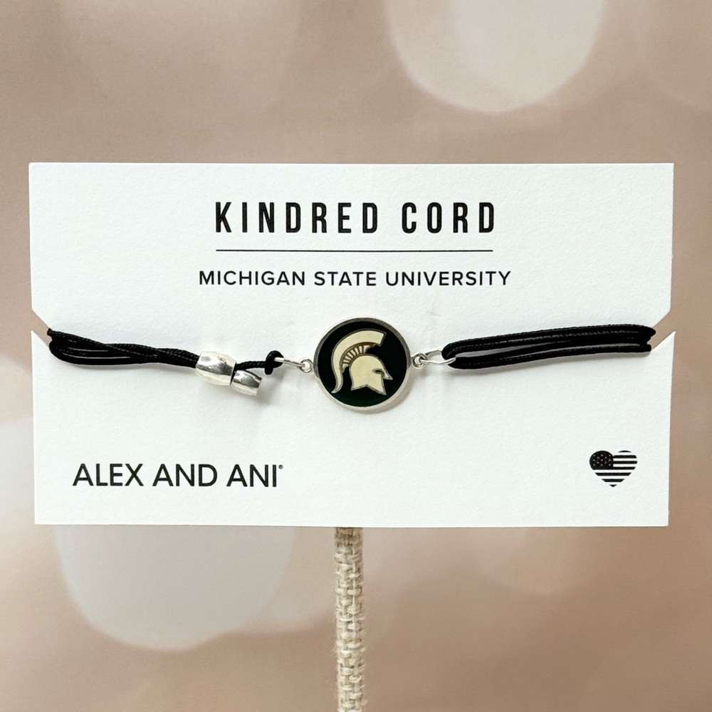Alex and Ani Sterling Silver Michigan State University Kindred Cord
